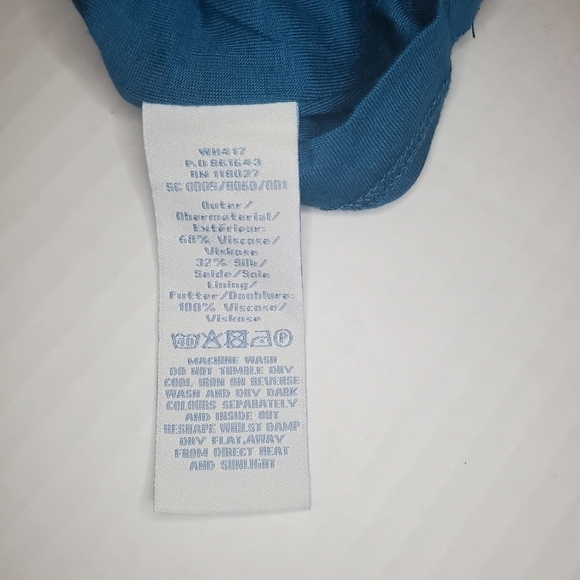 Boden Women's Scoop neck Pleated Detail Sleeveless Dress Sz 6L Silk Blend Teal - Picture 13 of 13